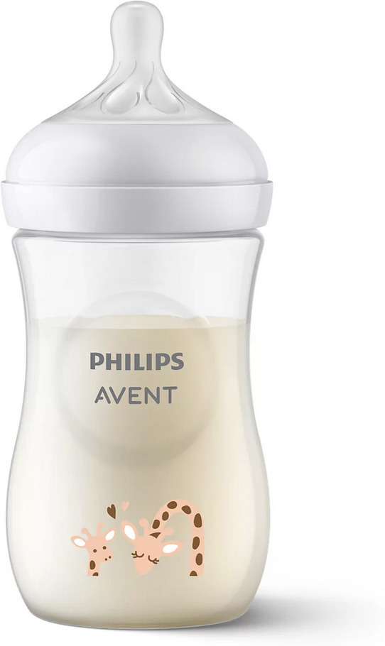 Philips AVENT / Бутылочка для кормления Natural Response, 260 мл, пластик, декор "Жираф", SCY903/66